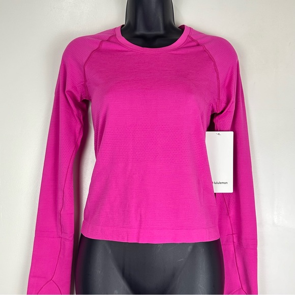 NWT Lululemon Sz 6 Swiftly Tech Long Sleeve 2.0 Race Length SONIC PINK Sold Out - Picture 2 of 10